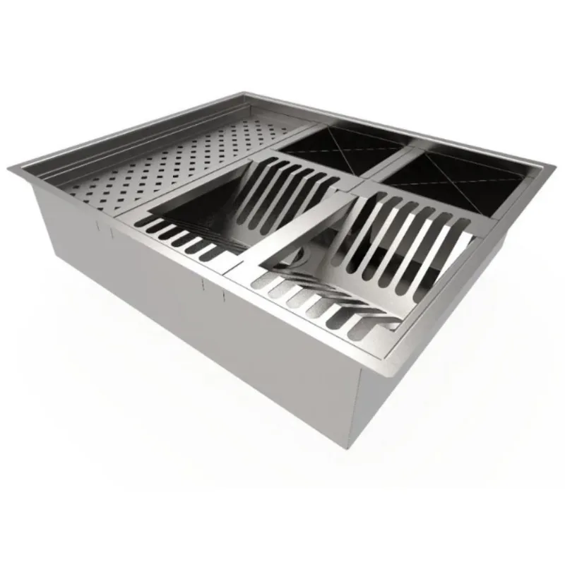 Calha Quadrada Canal Úmida Equipado Escorredor Louça Inox