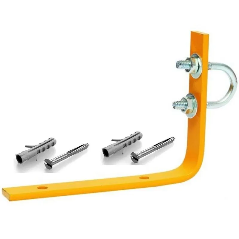 Suporte Amarelo P/Coletor 1/2 + Bucha Ficher S10 C/ Parafuso