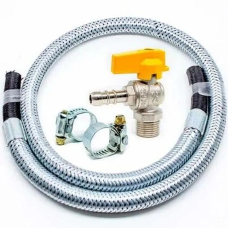 Kit Instalação Mangueira 80cm Bico X Bico Gás Encanado