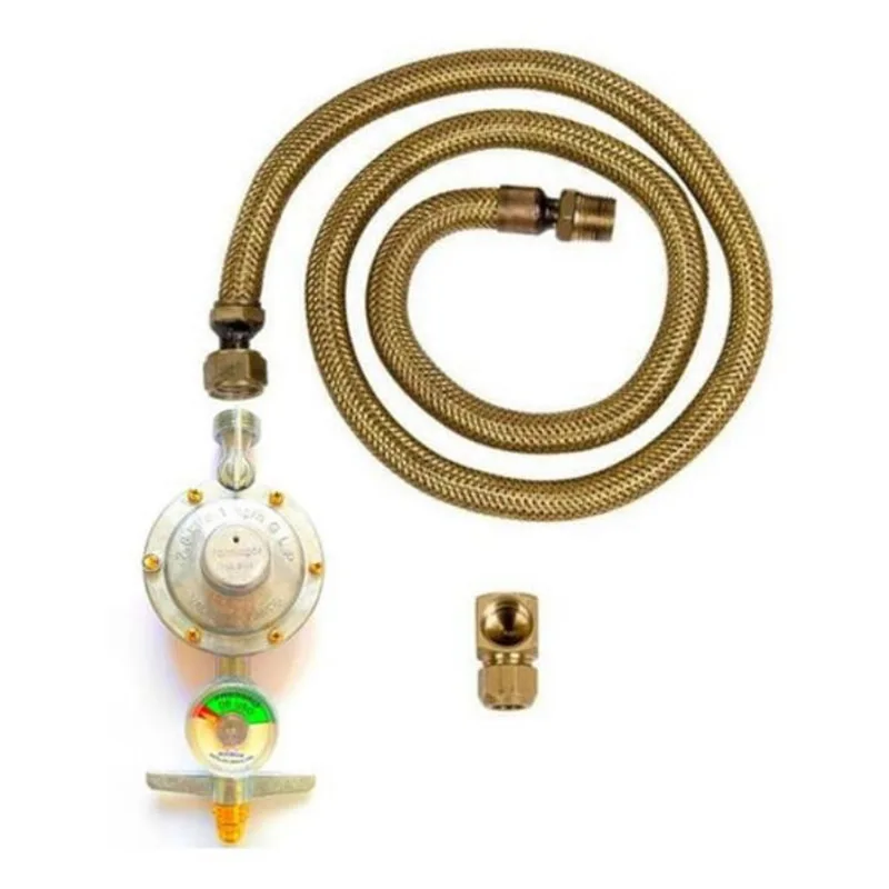 Kit Instalação Gás Mangueira 1,20mt Com Manômetro Botijãoglp