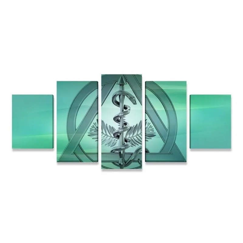 Quadros Decorativos 5 Peças Odontologia Dentista Simbolo