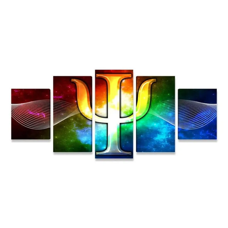 Quadros Decorativos 5 Peças Psicologia Simbolo Colorido