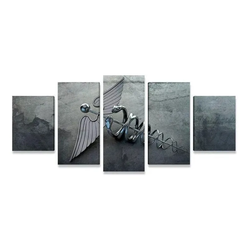 Quadro Decorativo Simbolo Contabilidade Kyme 5 Peças