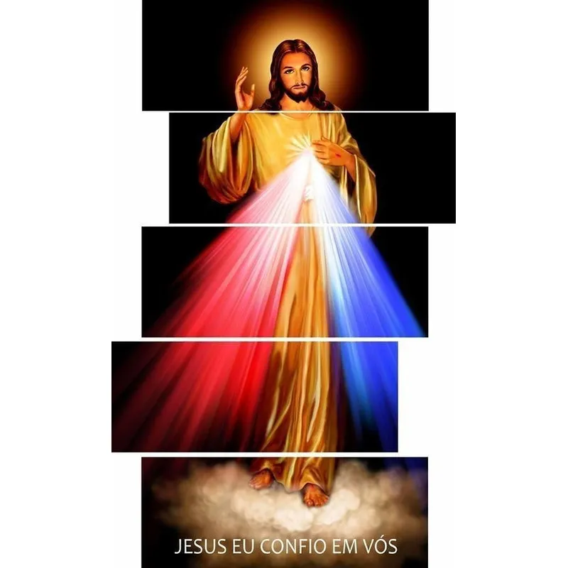 Quadro Decorativo Jesus Misericordioso Kyme 5 Peças