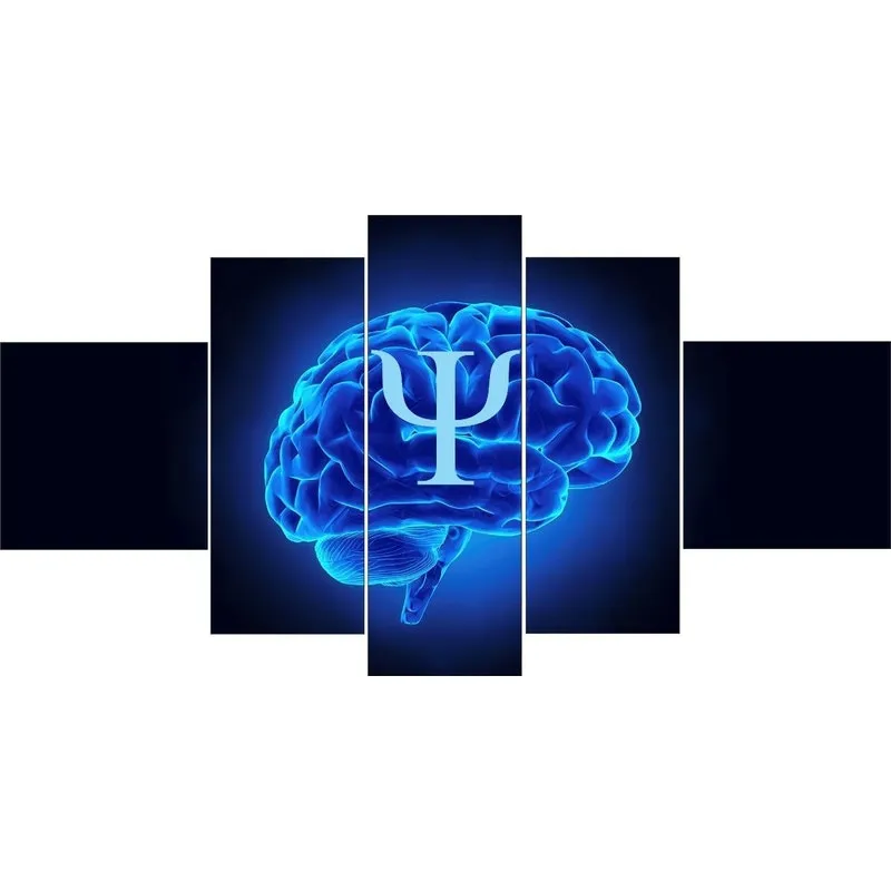 Quadro Decorativo Símbolo Da Psicologia Kyme 5 Peças