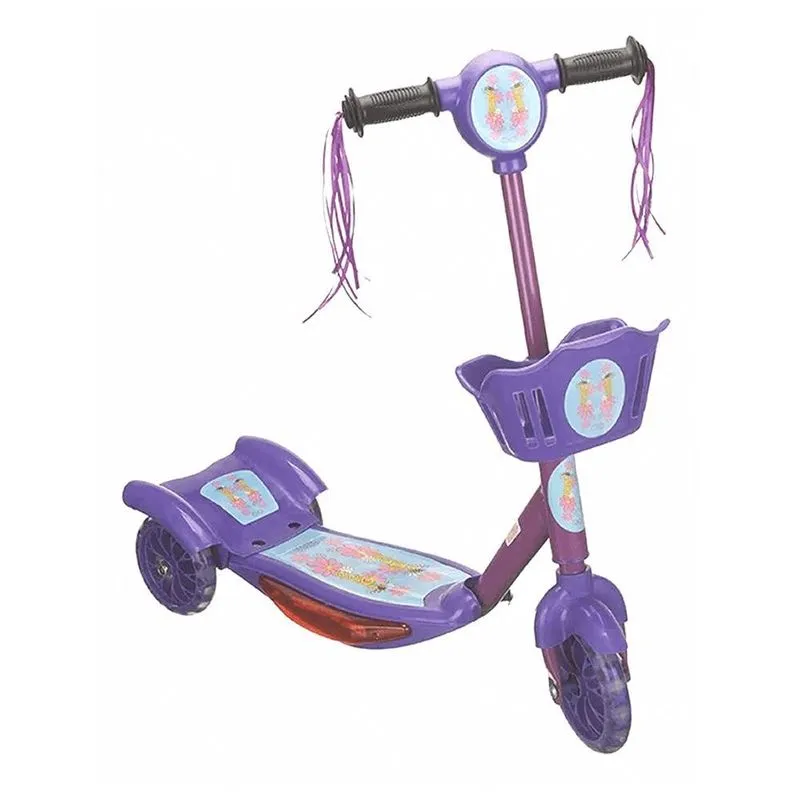 Patinete Infantil Com Música Luz E Cesta Crianças Art Brink