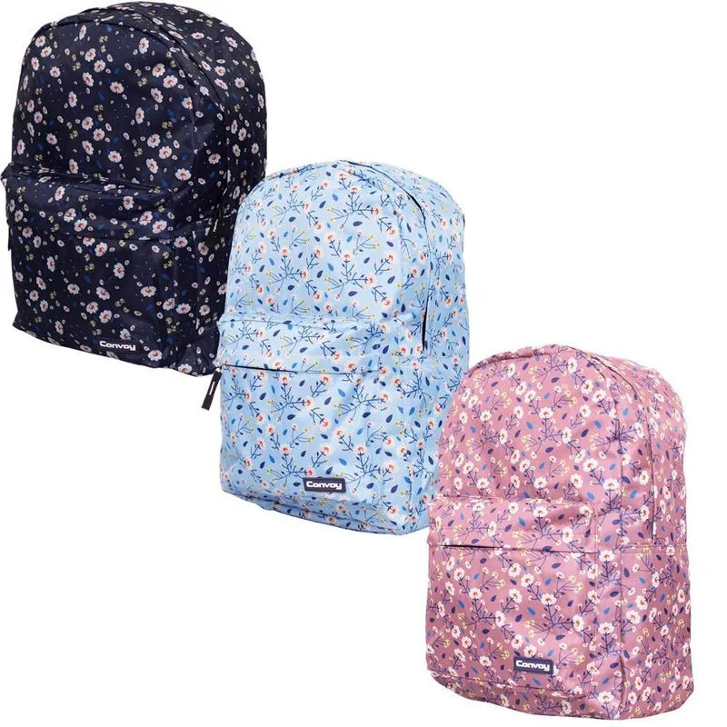 Bolsa Mochila Feminina Escolar Flores Mochila Básica Casual