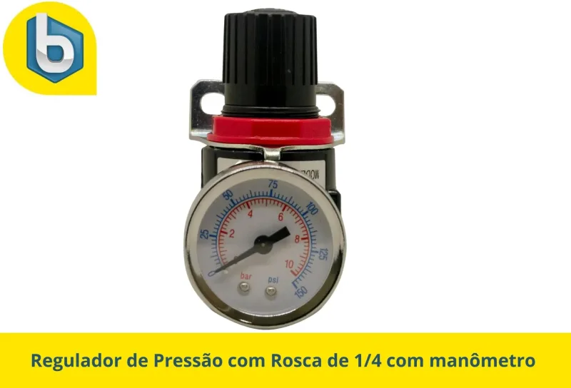 Regulador De Pressão para Compressor C/ Manômetro 1/4