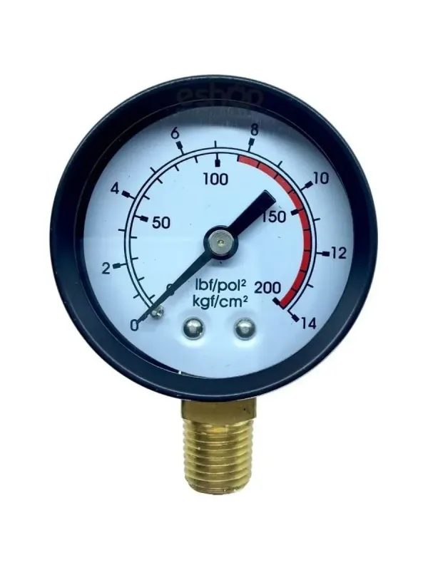Manômetro Para Compressor De Ar 0 - 14 Bar - 200 PSI 50mm