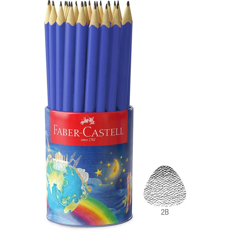 Faber-Castell Junior Triangular Writing Pencils 2B Graphite Pack 50 Cup Kids Students SuperOffice
