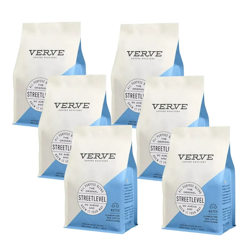 Street Level Whole Bean Espresso Roast Craft Coffee (6 Packs, 12oz per pack) Overstock