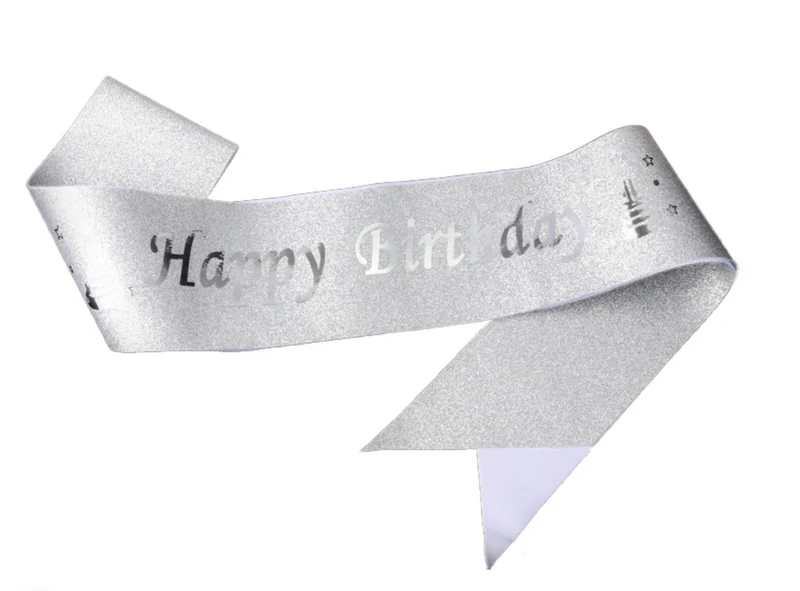Silver Happy Birthday Sash