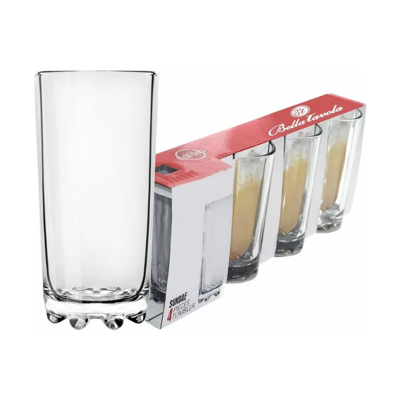 Conjunto com 4 Copos Long Drink Sundae 305ml