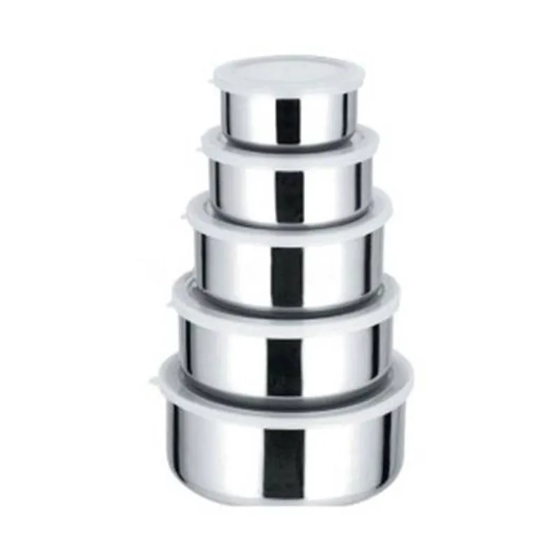 Conjunto Kit 5 Potes Aço Inox