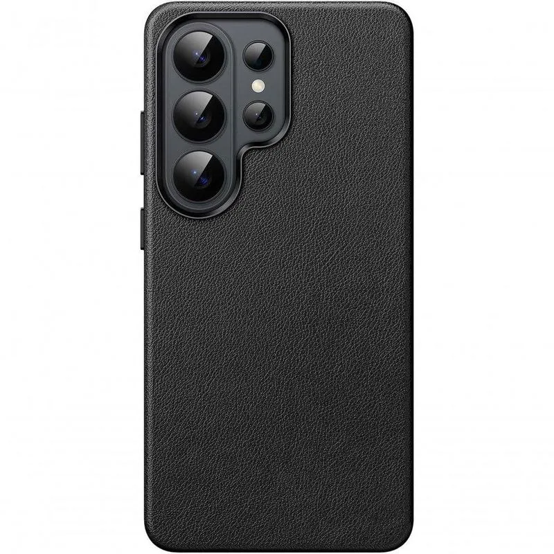 Capa Para Celular Case De Couro Vintage Compatível Magsafe Samsung Galaxy S25 Botões Metálicos 1