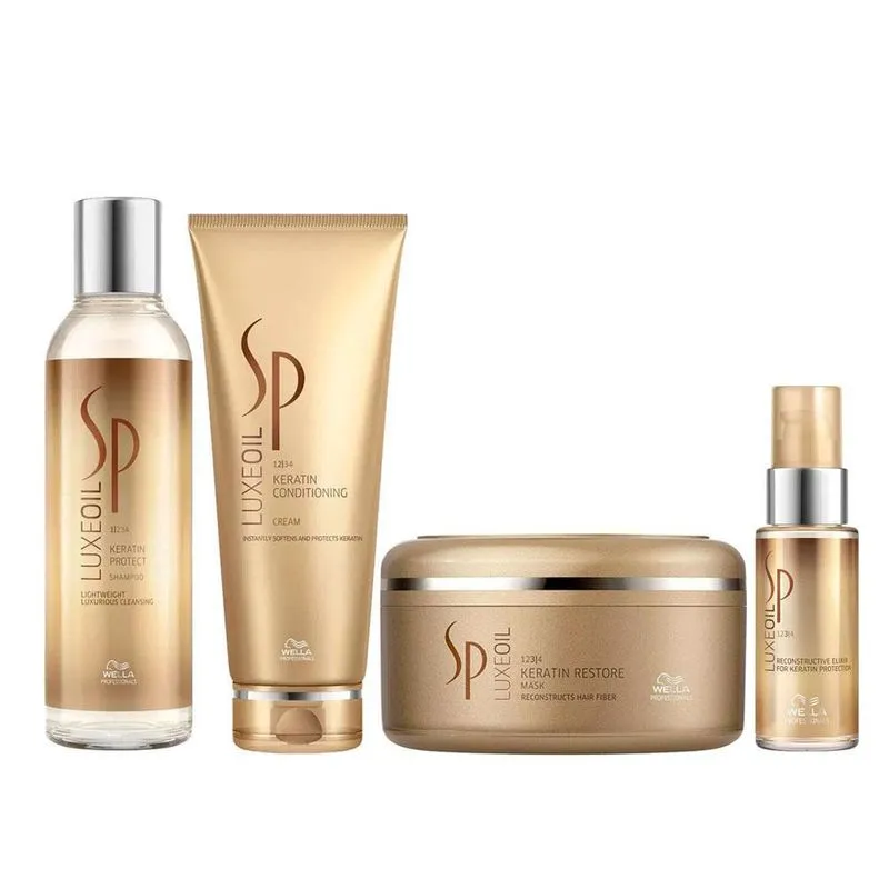 Kit Shampoo Condicionador Máscara E Oil Sp Luxe 30Ml Wella