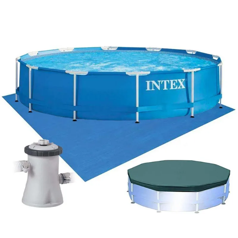 Piscina 4.485 Litros Estrutural Azul Capa Bomba Filtrante 220v Forro Intex