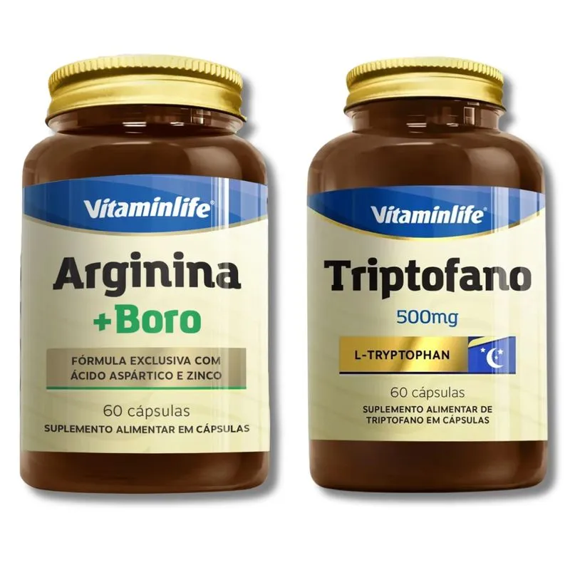 Kit Vitaminlife Arginina+boro 60 Caps + Triptofano 60 Caps - Vitaminlife