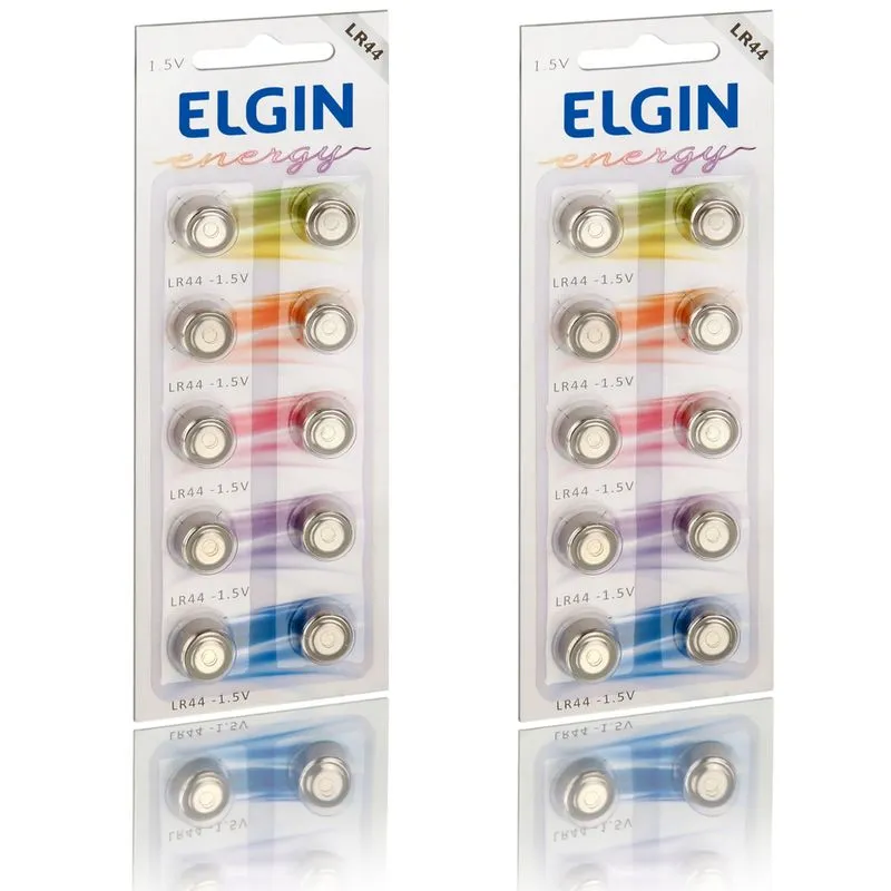 20 Baterias Alcalina Elgin Lr44 Lr1154 1.5v Ag13 Energy