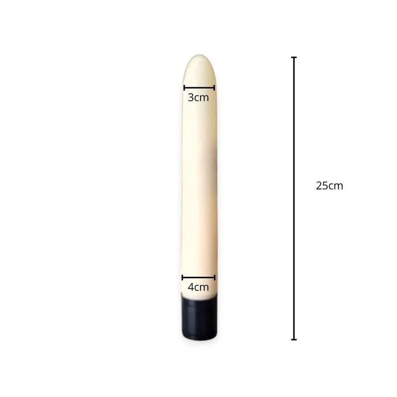 Vibrador Personal Marfim 25 Cm Multivelocidade - Marfim