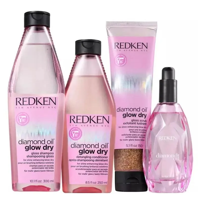 Kit Shampoo Condicionador ÓLeo Capilar E Tratamento PrÉ Shampoo Diamond Oil Glow Dry Redken Pequeno
