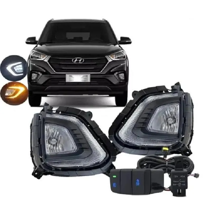 Milha Creta 2020 2021 Drl Led E Seta Botão Modelo Original