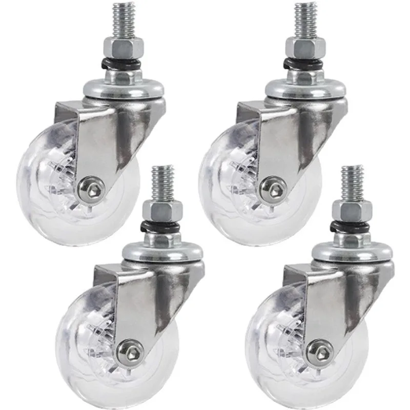 4 Rodizio Giratório Gel 50mm Parafuso Rosca Anti Risco 200kg Schioppa