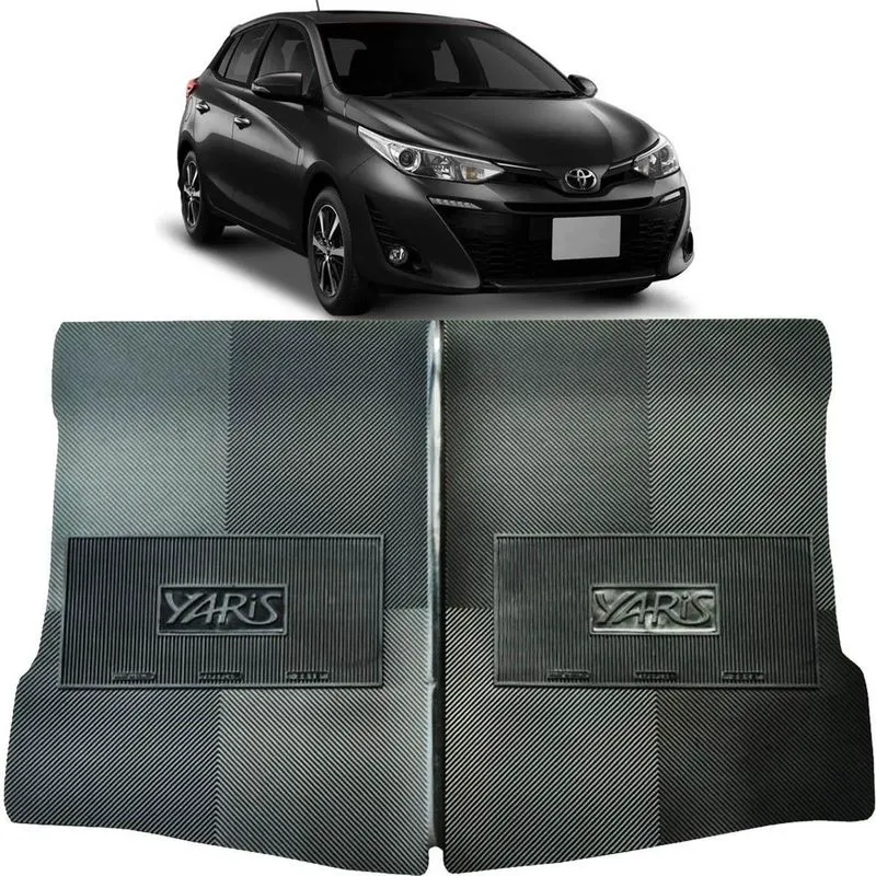 Jogo Tapete Porta Malas Reforçado Yaris Hatch 2018 E 2019 Preto Especifico