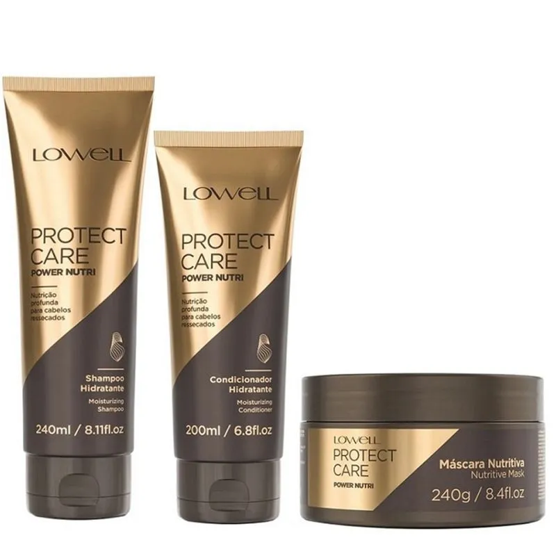 Shampoo Condicionador E Máscara Protect Care Power Nutri Lowell Pequeno
