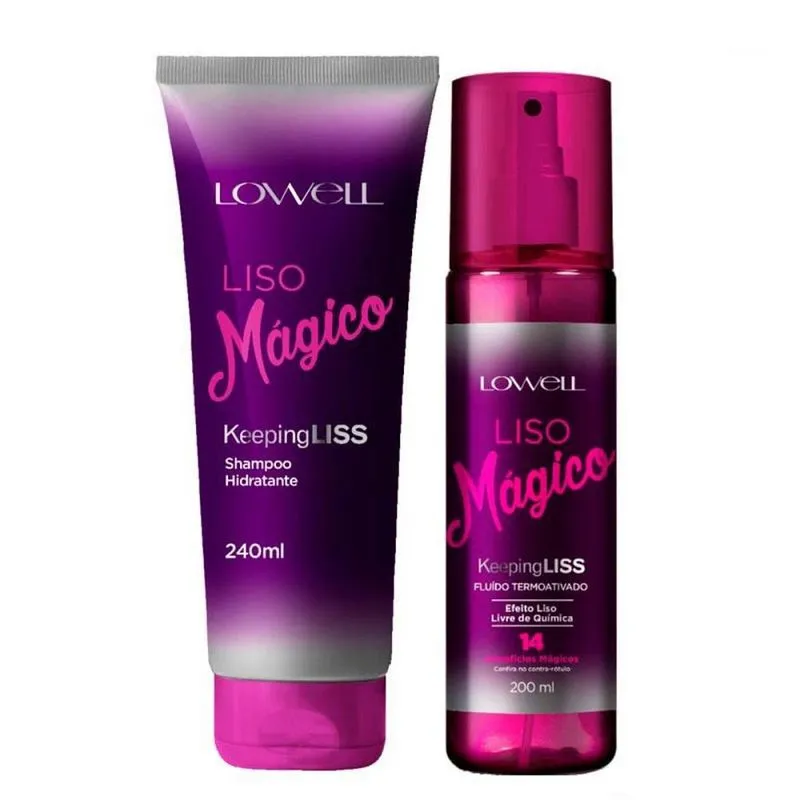 Shampoo E Fluído Lowell Keeping Liss Liso Mágico