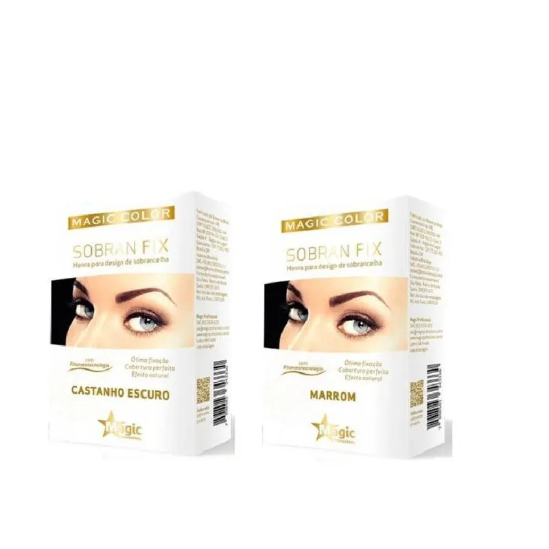 Kit Magic Color Sobran Fix Henna Marrom E Castanho Escuro