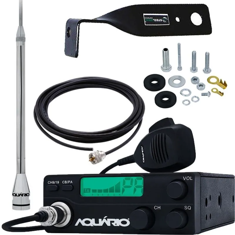 Rádio Px 40 Canais Rp-40 Antena Px Alongador 60cm Marinox 2,70 Metros Cabo 5,5 Metros Suporte Mercedes Benz Mb Atego