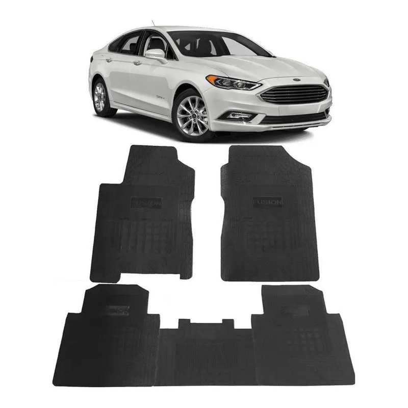 Jogo Tapete Interno Reforçado Ford Fusion 2013 A 2018 Preto