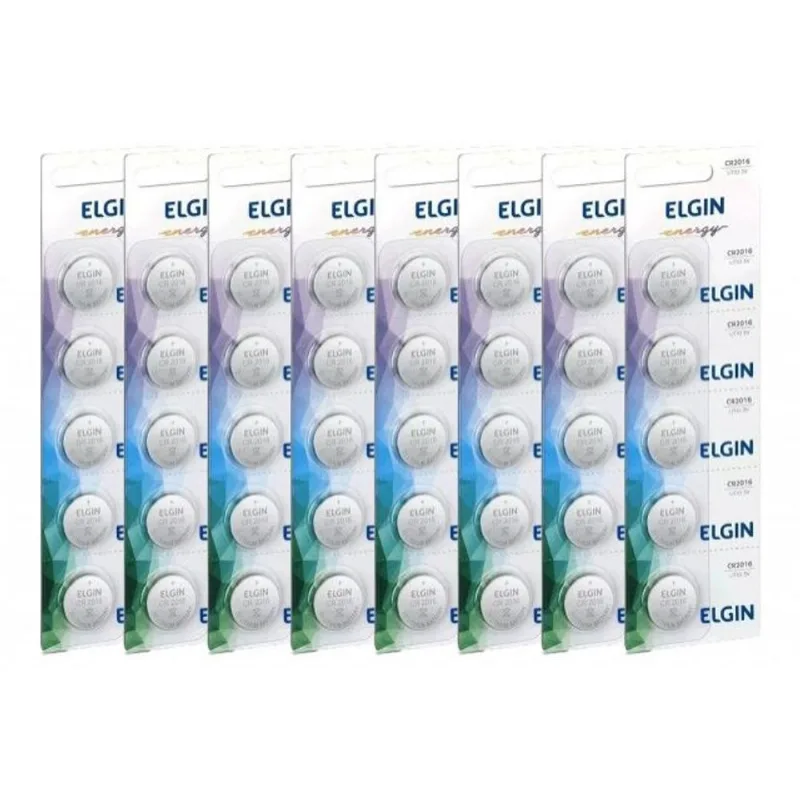40 bateria moeda botão blister lithium 3V pilha elgin CR2016