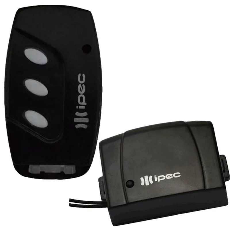 Controle Remoto de Portão Alarme Casa 3 Canais Preto com Clip de Fixação + Controle Farol Alto Tx Car Carro Moto