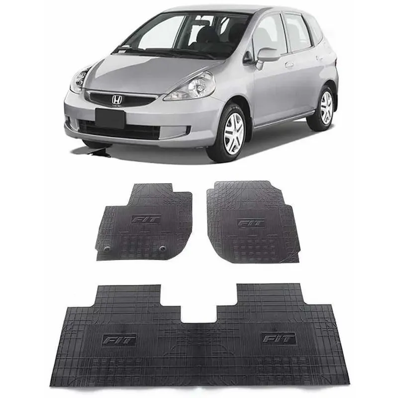 Jogo Tapete Interno Borracha Reforçado Fit 2003 A 2008 Preto