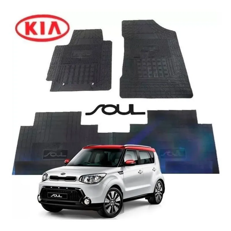 Jogo Tapete Interno Reforçado Kia Soul 2013 Em Diante Preto