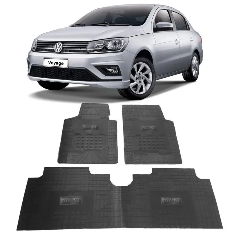 Jogo Tapete Interno Reforçado Vw Voyage 2016 á 2020 Preto