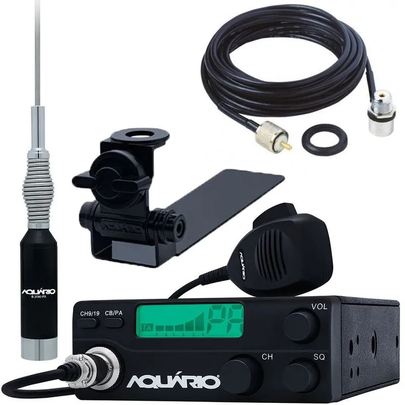 Rádio px 40 Canais Rp-40 + Antena Móvel px B-2080 + Suporte Carroceria Caminhonete Adaptável M-650 + Cabo Coaxial 5,5 Metros M-802K