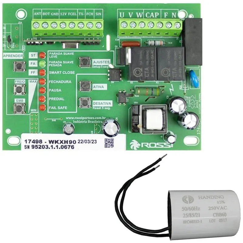 Placa Central Motor WKXH90 Kxh30fs Sensor Hall Dz3 Dz4 Nano Sk Rossi + Capacitor de Partida 12uf
