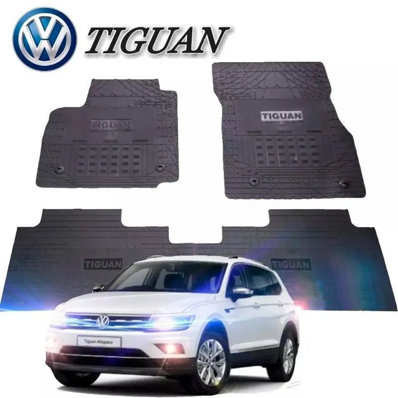 Jogo Tapete Interno Borracha Reforçado Vw Tiguan 2009 A 2017 Preto Especifico