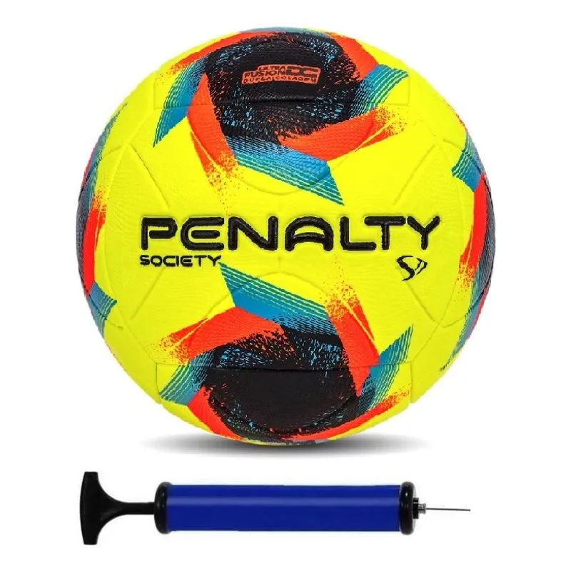 Bola Society Penalty S11 R2 + Bomba De Ar Cor Amarelo/laranj