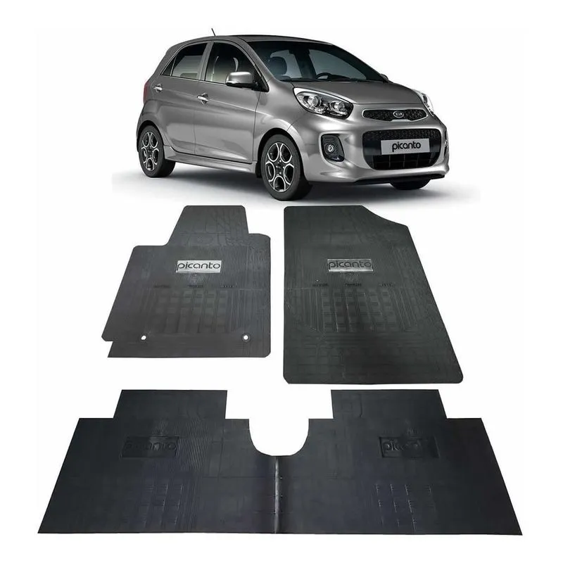 Jogo Tapete Interno Reforçado Picanto 2018 Em Diante Preto