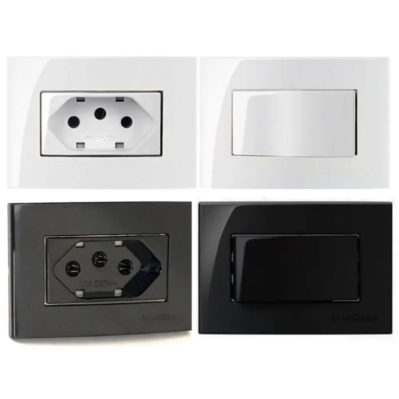15 Tomada Embutir Móvel 3 Pinos 10a + 15 Interruptor Simples