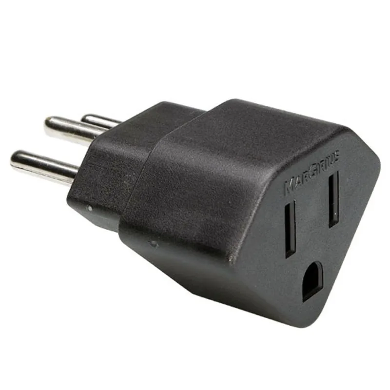 15 Adaptador Tomada Americana Brasileira 3 Pinos 10a Preto
