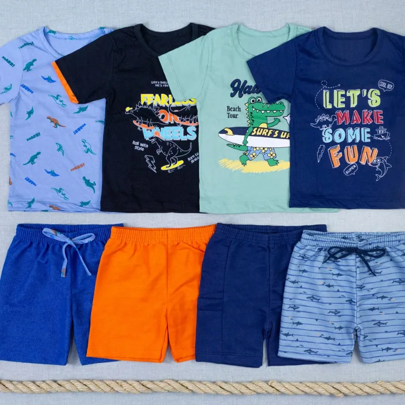 Conjunto Camiseta Estampada E Bermuda Infantil Menino 1 / preto