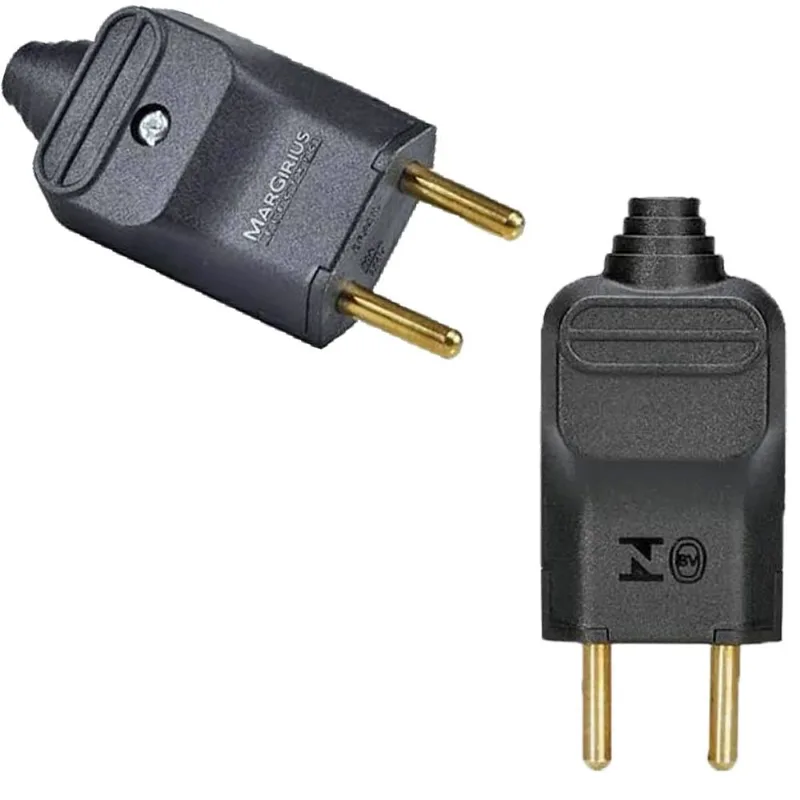 100 Plug Tomada Macho 20a 2 Pinos Prensa Cabo Margirius Preto