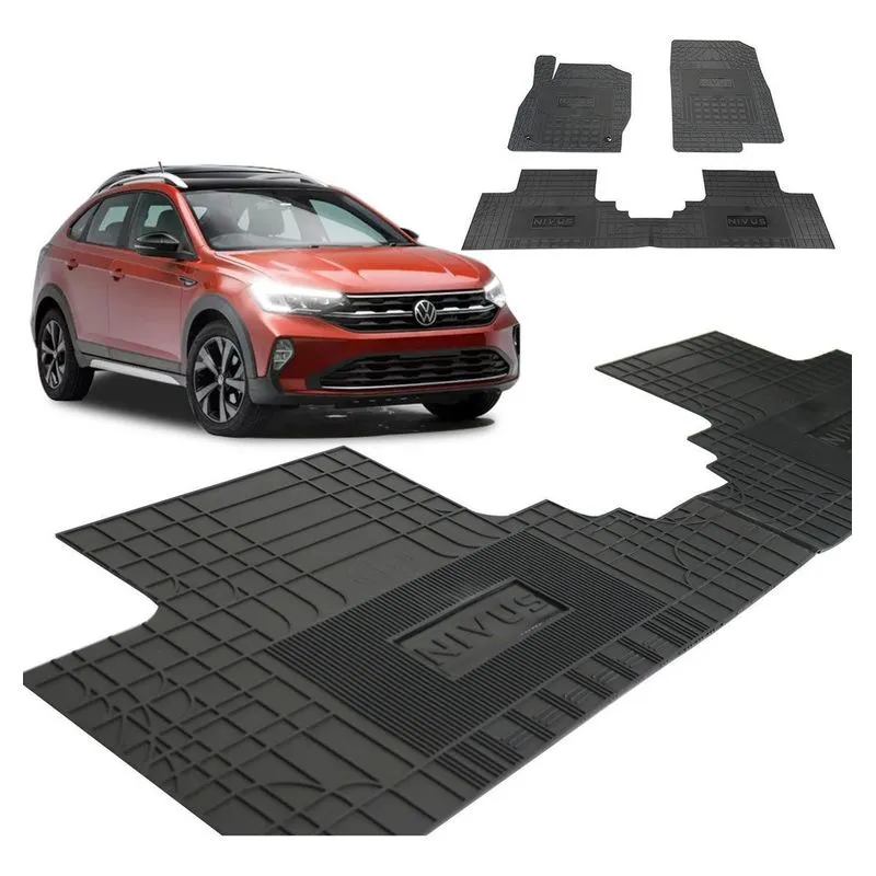 Jogo Tapete Interno Reforçado Vw Nivus 2020 Em Diante Preto