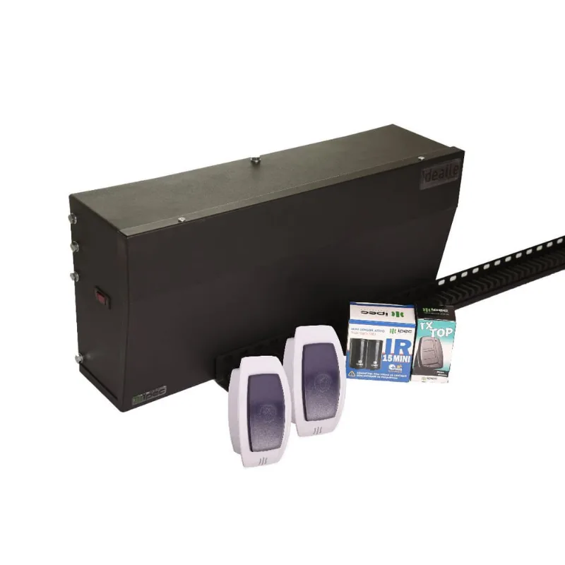 Automatizador Preto Porta Social Deslizante 1 Folha 60kg + 2 Botoeiras de Proximidade