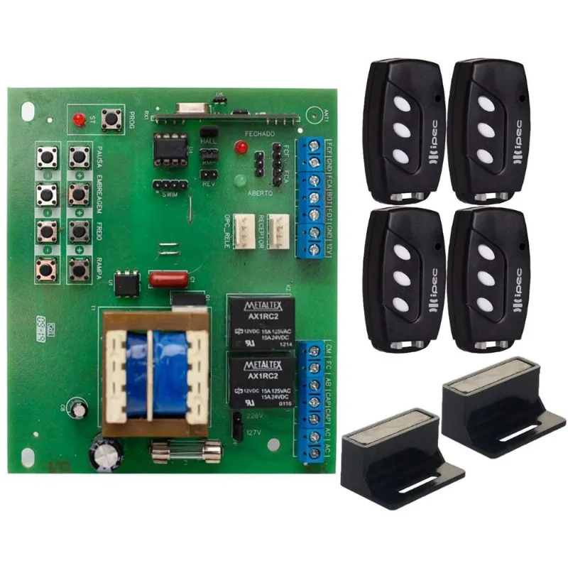 Placa Central Motor Rossi Dz3 Dz4 Nano Sensor Hall + 4 Controles 3 Canais + Suporte com Imã